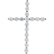Picture of 14kt White Complete with Stone 1.50 CT TW Diamond Cross Pendant