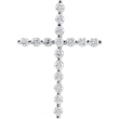 14kt White Complete with Stone 1.50 CT TW Diamond Cross Pendant