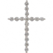 Picture of 14kt White Complete with Stone .25 CT TW Diamond Cross Pendant