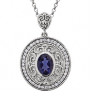 14kt White NECKLACE Complete with Stone I1 Oval 08.00X06.00 MM Iolite Polished DIA 18INCH SCULPTURAL NECKLACE Picture of 14kt White NECKLACE Complete with Stone I1 Oval 08.00X06.00 MM Iolite Polished DIA 18INCH SCULPTURAL NECKLACE