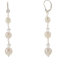 Picture of EARRING NONE VARIOUS VARIOUS VARIOUS NONE Complete with Stone Sterling Silver Polished FRSHWTR CUL PRL & CRYSTAL DR E