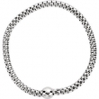 Sterling Silver BRACELET Complete No Setting WHITE RHODIUM PLATED 4.30 MM Polished WOVEN STRETCH W RHO PL BRC W/B