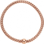 Picture of Sterling Silver BRACELET Complete No Setting ROSE GOLD PLATED 04.30 MM Polished WOVEN STRETCH RGP BRC W/BALL