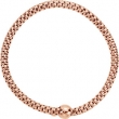 Sterling Silver BRACELET Complete No Setting ROSE GOLD PLATED 04.30 MM Polished WOVEN STRETCH RGP BRC W/BALL