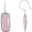 EARRING NONE ANTIQUE CUSHION 25.00X10.00 MM ROSE QUARTZ NONE P Sterling Silver Polished EARRINGS