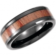 Cobalt 13.00 08.00 MM BLACK PVD Casted Band with Rose Wood Inlay