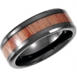 Cobalt 10.50 08.00 MM BLACK PVD Casted Band with Rose Wood Inlay