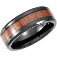 Picture of Cobalt 09.00 08.00 MM BLACK PVD Casted Band with Rose Wood Inlay