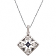 Picture of Sterling Silver NECKLACE Complete with Stone ROUND VARIOUS SAPPHIRE Polished SAPPHIRE & .025CTW DIA 18" NCK