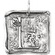 Picture of Sterling Silver E Polished POSH VINTAGE INITIAL PENDANT