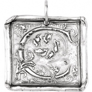 Picture of Sterling Silver C Polished POSH VINTAGE INITIAL PENDANT