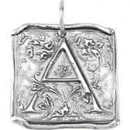 Picture of Sterling Silver A Polished POSH VINTAGE INITIAL PENDANT