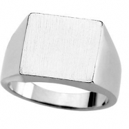Picture of Sterling Silver 13.50X14.00 MM Polished GENTS SIGNET RING W/BRUSH FINI
