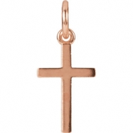 Picture of 14kt Rose CHARM Complete No Setting 20.40X08.85 MM Polished POSH MOMMY COLL CROSS CHM W/JR