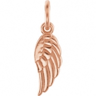 Picture of 14kt Rose CHARM Complete No Setting 19.70X05.50 MM Polished POSH MOMMY COLL WING CHRM W/JR