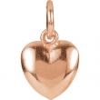 14kt Rose CHARM W/JUMP RING Complete No Setting 15.50X08.90 MM Polished POSH MOMMY HEART CHARM W/JUMP