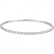 Picture of Sterling Silver BRACELET Complete with Stone 03.00 MM ROUND 02.00 MM CUBIC ZIRCONIA Polished BANGLE
