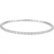 Sterling Silver BRACELET Complete with Stone 03.00 MM ROUND 02.00 MM CUBIC ZIRCONIA Polished BANGLE