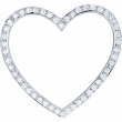 Sterling Silver Pendant Complete with Stone 15.75X19.00 MM ROUND VARIOUS CUBIC ZIRCONINA Polished HEART PENDANT