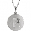 Sterling Silver Necklace Complete with Stone P Diamond Polished 33 Inch .005CT Diamond Necklace