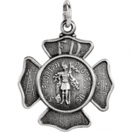 Picture of Sterling Silver Pendant Complete No Setting 16.75 MM Polished ST FLORIAN MEDAL W/OUT CHAIN