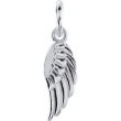 Sterling Silver CHARM Complete No Setting 19.70X05.50 MM Polished POSH MOMMY COLL WING CHRM W/JR