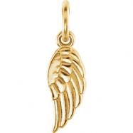 Picture of 14kt Yellow CHARM Complete No Setting 19.70X05.50 MM Polished POSH MOMMY COLL WING CHRM W/JR