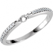 Picture of 14kt White Shank Component with Stone 03.80 mm Polished 1/8CTW Diamond Accented Shank