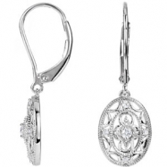 Picture of Sterling Silver EARRINGS Complete with Stone NONE ROUND VARIOUS Diamond Polished 1/10 CTW DIA EARRINGS