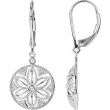 Sterling Silver EARRING Complete with Stone NONE ROUND VARIOUS Diamond Polished .08CTW DIAMOND EARRINGS