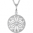 Sterling Silver NECKLACE Complete with Stone ROUND VARIOUS Diamond Polished .04CTW DIA 18 INCH NECKLACE