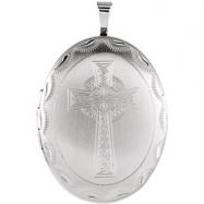 Picture of Sterling Silver Pendant Complete No Setting 26.00X20.00 MM Polished OVAL CELTIC CROSS PENDANT