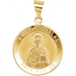 14kt Yellow Pendant Complete No Setting 18.50 MM Polished ROUND ST. NICHOLAS MEDAL