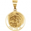 14kt Yellow Pendant Complete No Setting 14.75 MM Polished ROUND HOLLOW ST. MICHAEL MEDAL