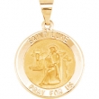 14kt Yellow Pendant Complete No Setting 18.50 MM Polished ROUND HOLLOW ST. LUKE MEDAL