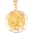 14kt Yellow Pendant Complete No Setting 18.50 MM Polished ROUND HOLLOW ST. LUKE MEDAL