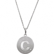 Picture of Sterling Silver Necklace Complete with Stone C Diamond Polished 20 Inch .005CT Diamond Necklace