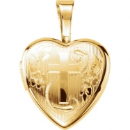Picture of Gold Plated Sterling 12.50X12.00 MM Polished CROSS HEART LOCKET