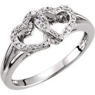 Picture of Sterling Silver Ring 08.00 Complete with Stone ROUND VARIOUS Polished .05CTW DIA HEART RING