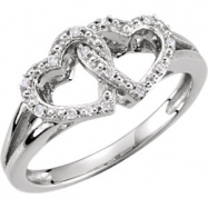 Picture of Sterling Silver Ring 06.00 Complete with Stone ROUND VARIOUS Polished .05CTW DIA HEART RING