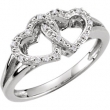 Sterling Silver Ring 06.00 Complete with Stone ROUND VARIOUS Polished .05CTW DIA HEART RING