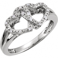 Picture of Sterling Silver Ring 05.00 Complete with Stone ROUND VARIOUS Polished .05CTW DIA HEART RING