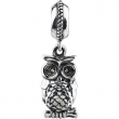 Sterling Silver 15.00X3.00 MM Polished KERA OWL DANGLE