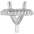 14kt White Component Partially Set 06.50 mm Polished 1/4CTW Peg Setting with Preset Melee Diamonds