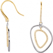 Picture of 14kt Yellow & Sterling Silver COMPLETE WITH STONES PAIR 3/8 CT TW Polished NONE