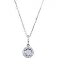Picture of 14kt White Necklace Complete with Stone 04.50 mm Polished 1/2 CTW Diamond Necklace