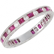 Picture of 14kt White COMPLETE WITH STONES RUBY AND DIAMOND Polished NONE