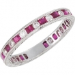 14kt White COMPLETE WITH STONES RUBY AND DIAMOND Polished NONE