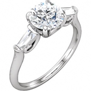 Picture of Platinum Engagement Semi-Mount with Head Round 07.40 MM NONE Polished 1/3CTW DIA SEMI-MOUNT ENG RING