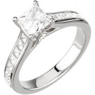 Picture of 14kt White Engagement Semi-Mount with Head SI2-SI3 Square 06.50X06.50 MM Polished 7/8CTW ENG RING